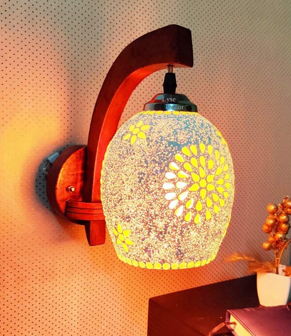 BrightLyt Wooden Wall Hanging Light With Handcrafted Glass for ...